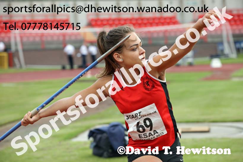 Inter girls javelin, 2015 English Schools Track and Field Champs., Gateshead Stadium. Photo: David T. Hewitson/Sports for All Pics